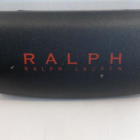 Ralph Lauren Black With Red Lettering Hard Glass Case 6 In. Width X 1 inch Tall - Picture 2 of 9